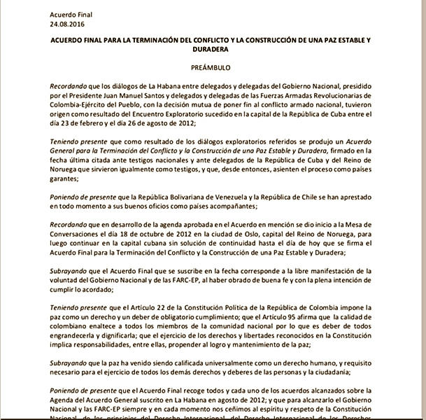  ACCIÓN 13 Editorial: octubre 02 de 2016, nos llegó la hora de decidir la Paz en Colombia. Vea aquí cuales son los acuerdos entre el gobierno colombiano y las FARC Formato PDF