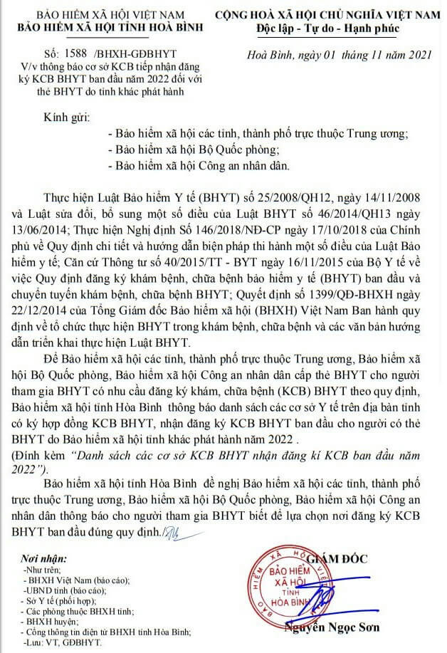 Hoa Binh 1588 CV_KCB BHYT ngoai tinh 2022.JPG
