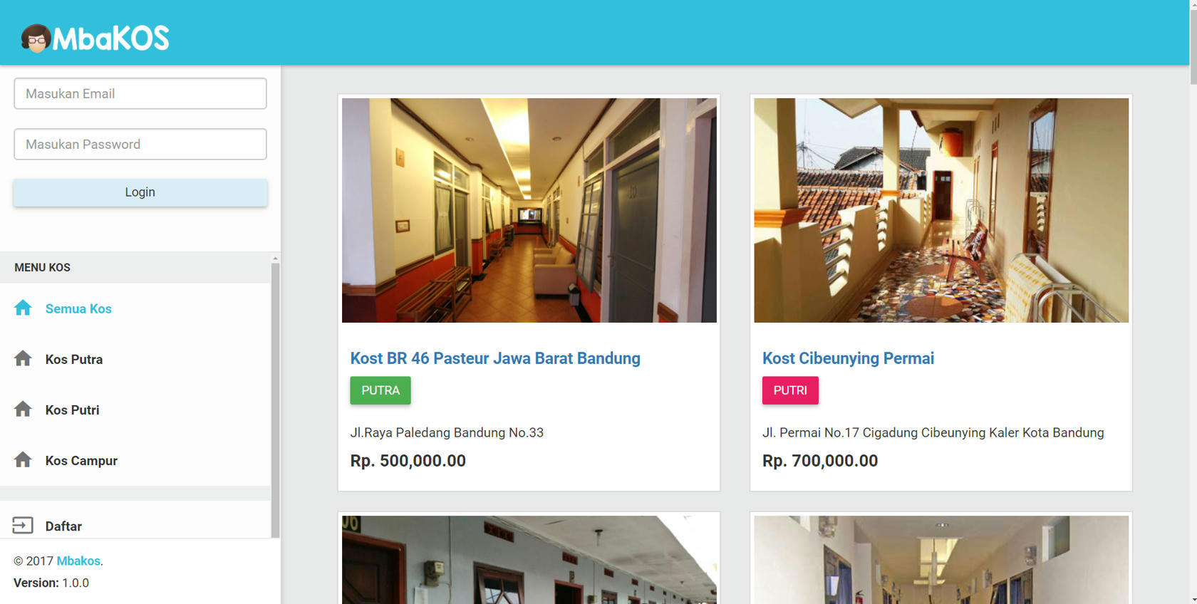 Source Code Aplikasi Kosan Menggunakan Framework Codeigniter