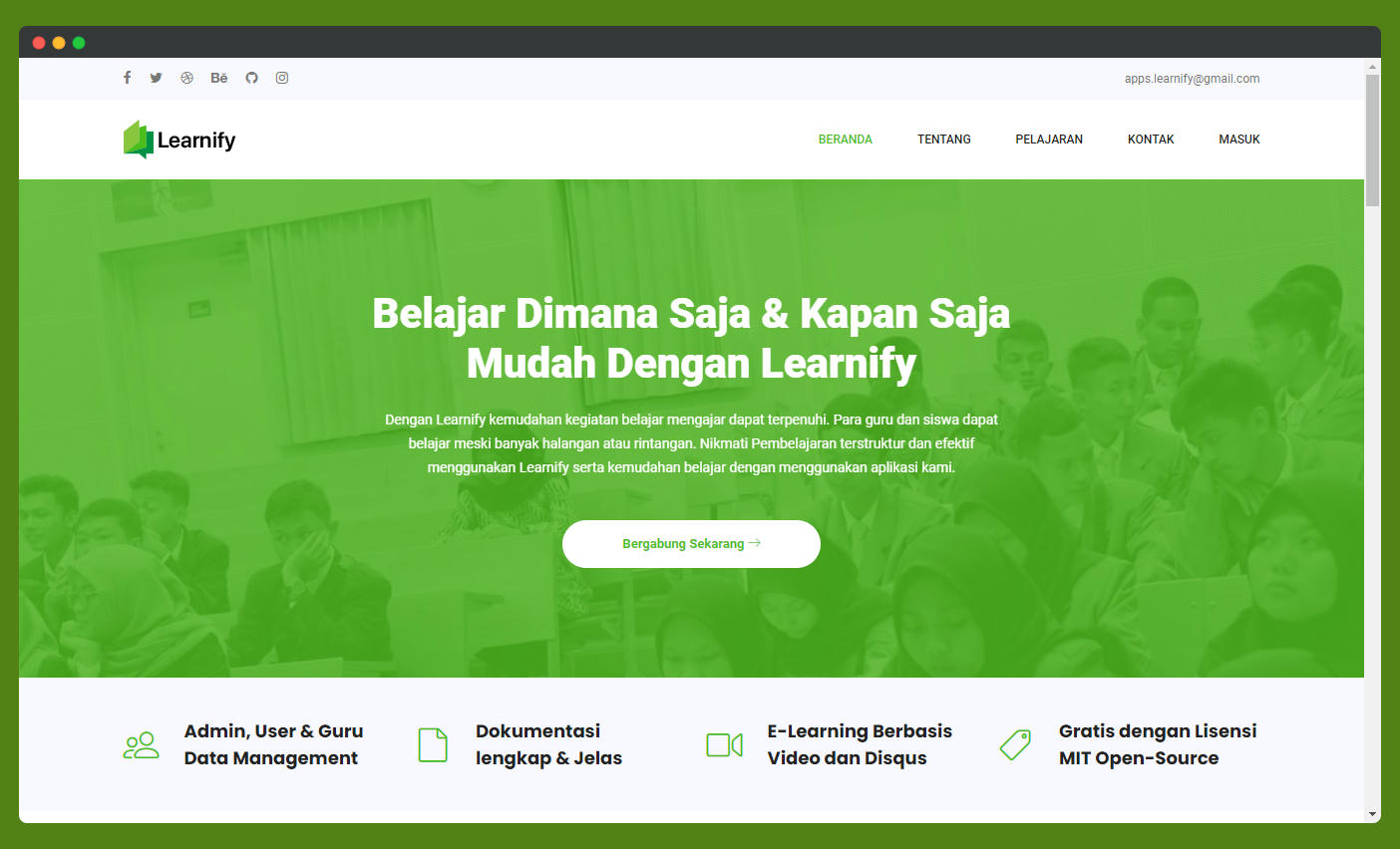 Source Code Website e-learning Learnify PHP