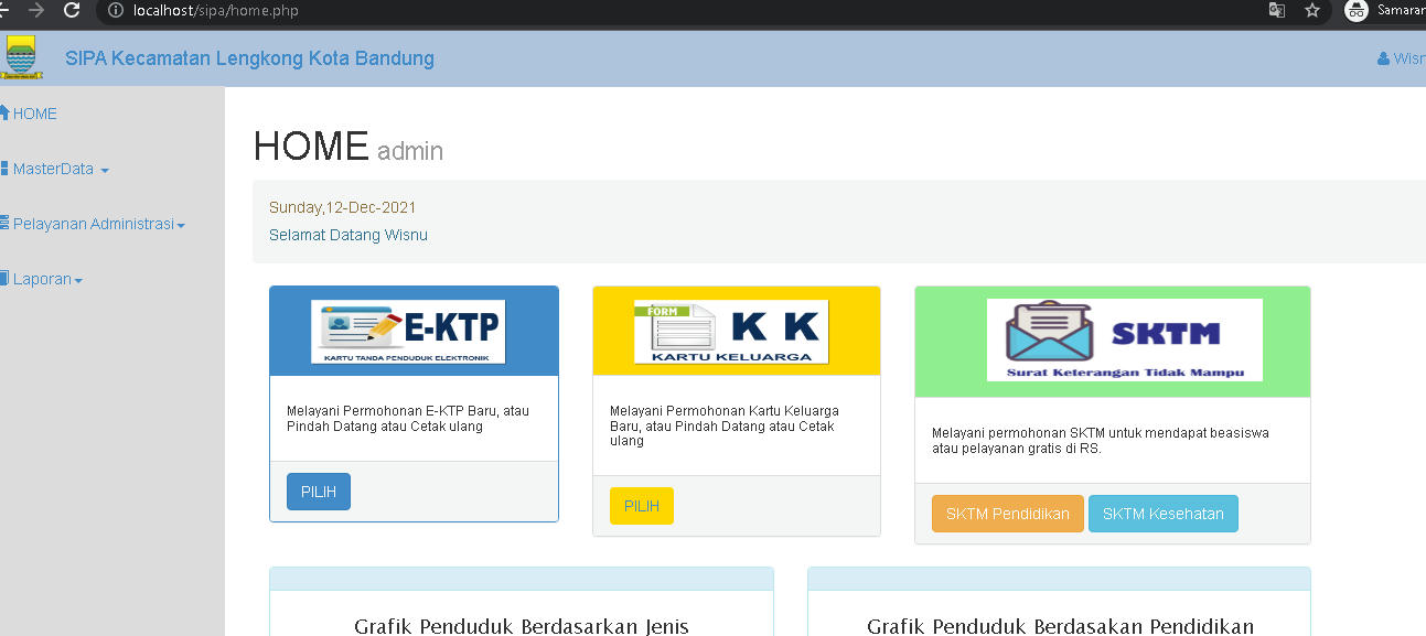 Source Code Aplikasi Website Pelayanan Administrasi Kecamatan PHP Native