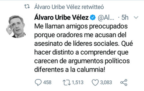  Los mensajes en Twitter de Álvaro Uribe 