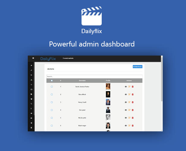 Dailyflix - powerful admin dashboard