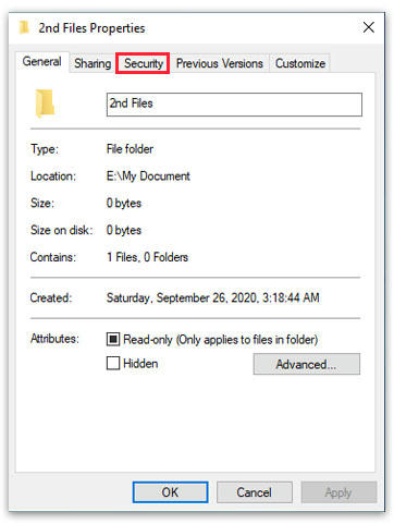 Windows File dan Folder Properties Detail