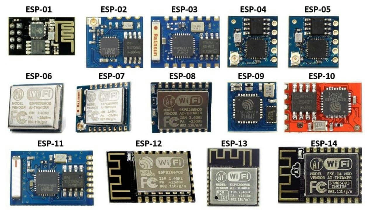 Các phiên bản ESP8266 để làm các dự án IoT
