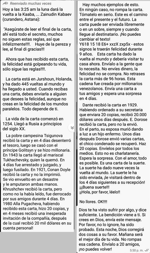  La carta a la Felicidad, imprecisiones y verdades