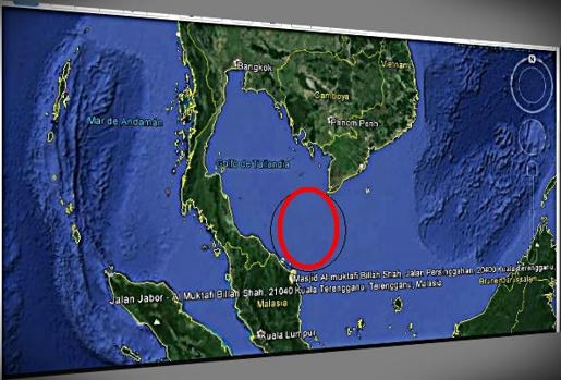  Detalle del área del último contacto del vuelo MH370 y escenario de la búsqueda internacional 
