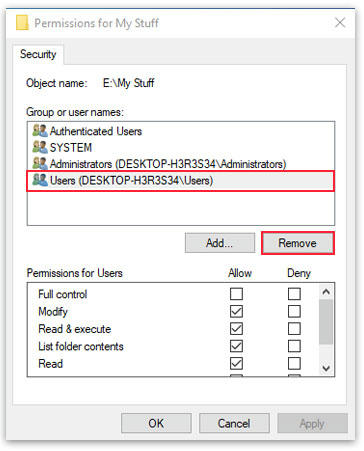 Mengubah daftar hak akses user Windows