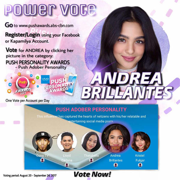 Let’s Vote Andrea For ‘PUSH ADOBER PERSONALITY’ Let’s Vote Andrea For ‘PUSH ADOBER PERSONALITY’
