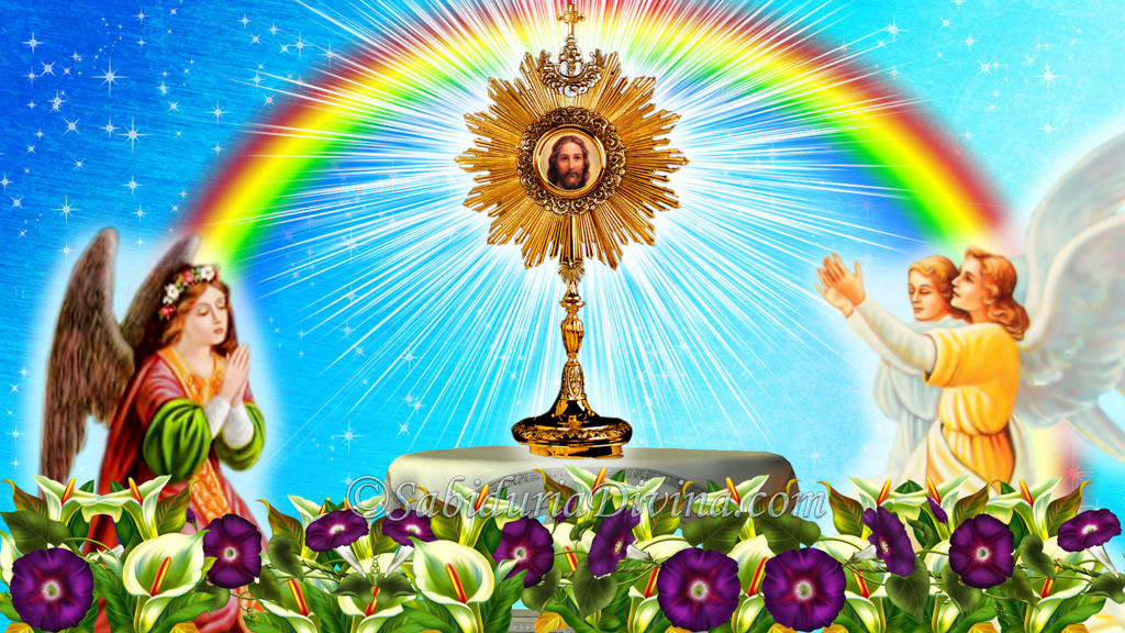 Santsimo Sacramento entre ngeles