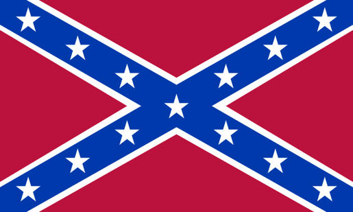 La-bandera-que-distinguió-a-los-Estados-Confederados-de-América,-durante-la-época-de-la-Guerra-Civil-en-Estados-Unidos,-y-que-es-considerada-como-un-símbolo-de-los-valores-sureños