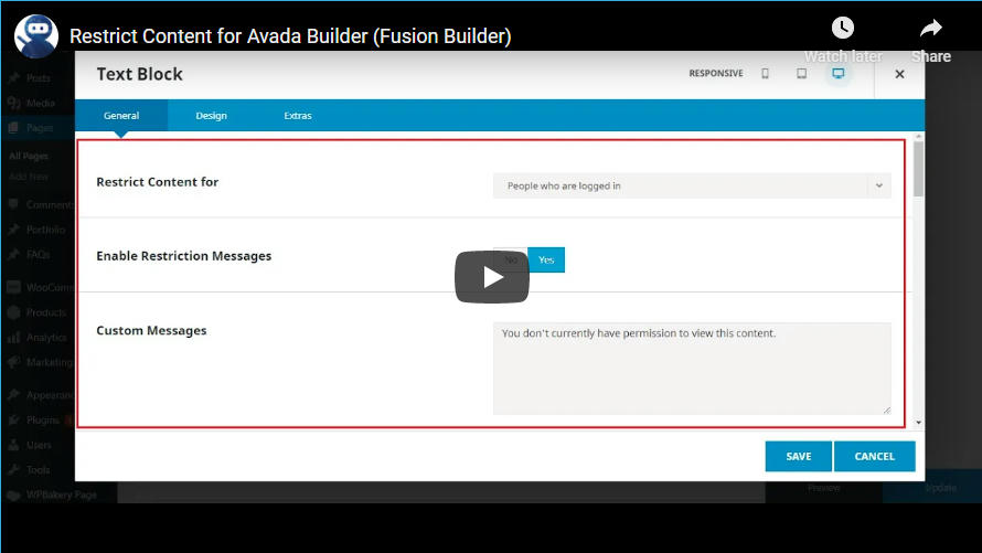 Restrict Content for Avada Builder (Fusion Builder) - 1