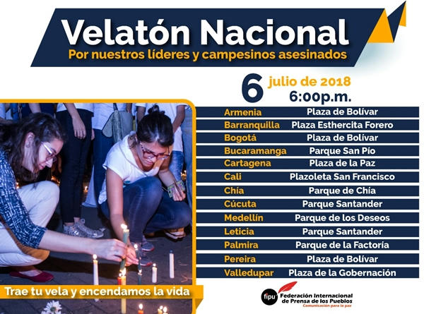  Convocatoria en Redes para la Velatón por la Paz 