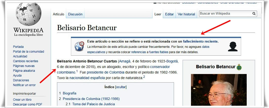  biografía del expresidente Betancur en Wikipedia 