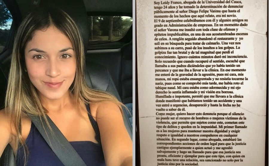 Indignación en Redes Sociales por golpiza a abogada Leidy Franco