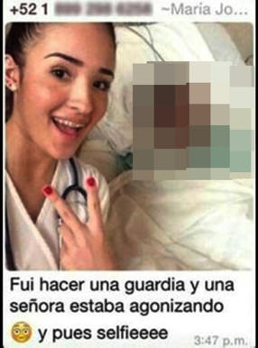 María-José-González,-una-joven-estudiante-de-medicina-de-la-Universidad-del-Valle-de-México,-causó-indignación-en-Redes-Sociales-al-tomarse-una-selfie-al-lado-de-una-mujer-agonizante-en-el-Hospital-General-Reynosa,-en-Tamaulipas