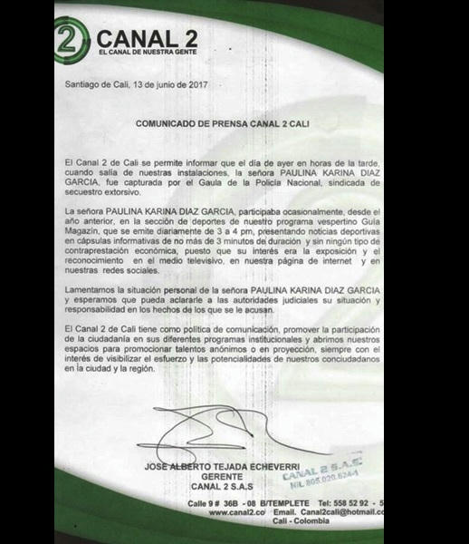  La señora Paulina Díaz participaba ocasionalmente, desde el año anterior, en la sección de deportes de nuestro programa vespertino Guía Magazín, que se emite diariamente de 3:00 a 4:00 p.m., presentando noticias deportivas en cápsulas informativas de no más de tres minutos de duración y sin ningún tipo de contraprestación económica