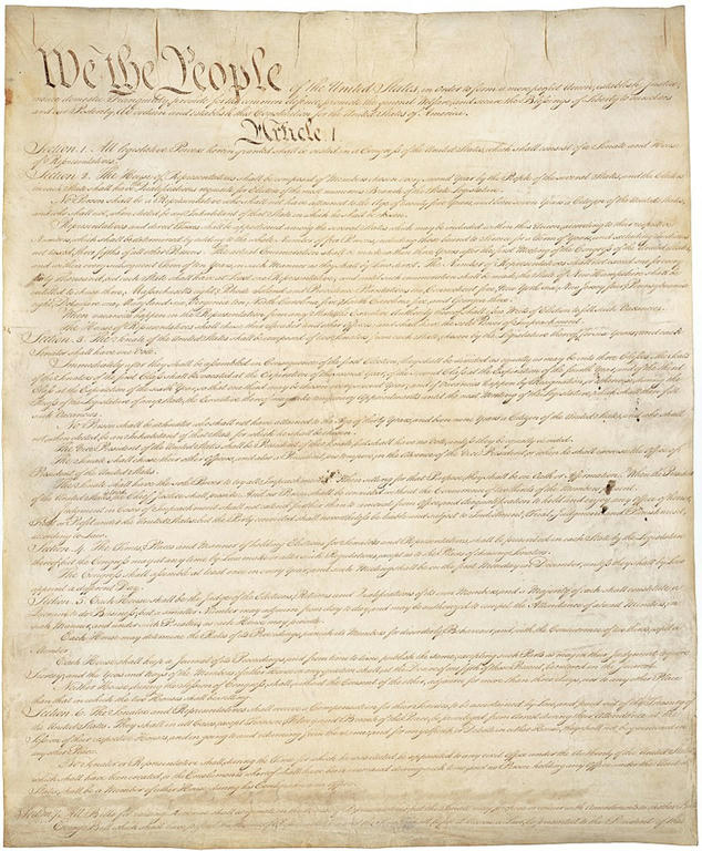 Page one of the constitution.