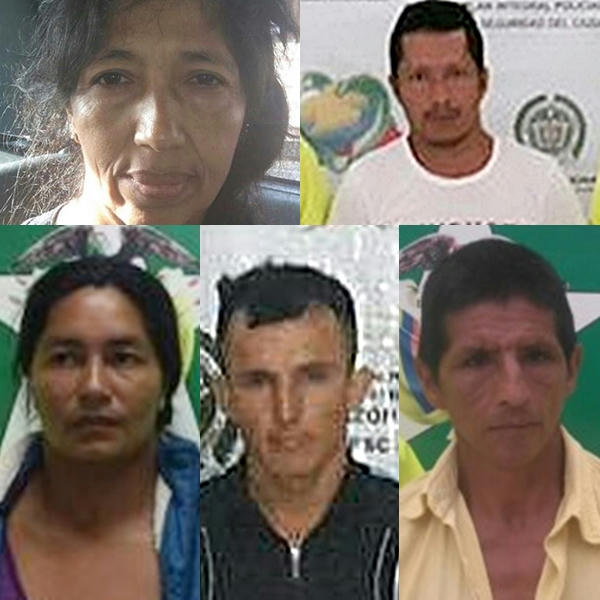 Blanca-Digna-López-López,-José-Germán-Paiguatián-Insandará,-Gladys-Yolanda-Pinta,-Erwin-David-Quintero-Martínez-y-Luis-Antonio-López-Ojeda,-los-presuntos-cinco-integrantes-de-la-banda-de-secuestradores