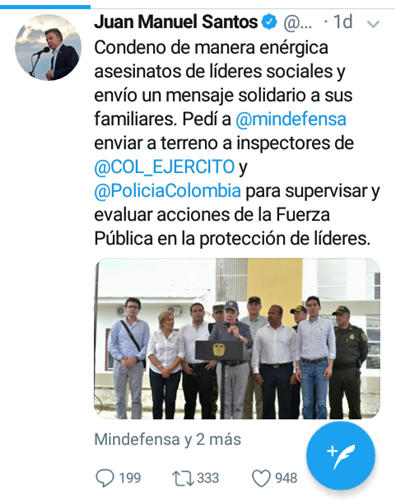  Juan Manuel Santos en Twitter 