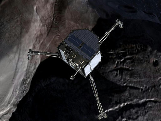 Philae-el-módulo-de-aterrizaje-de-la-sonda-espacial-Rosetta,-aterrizó-el-12-de-noviembre-de-2014-sobre-el-cometa-67P/Churiumov-Guerasimenko