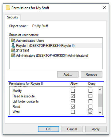 Mengubah hak akses user menjadi Read-Only Windows
