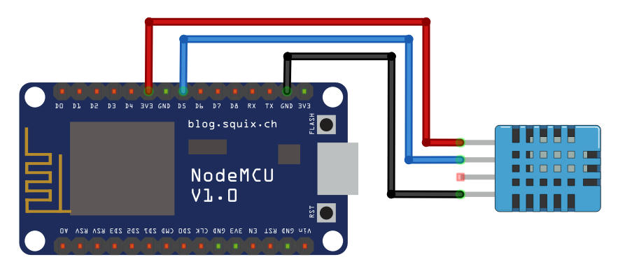 Sơ đồ kết nối NodeMCU với DHT11