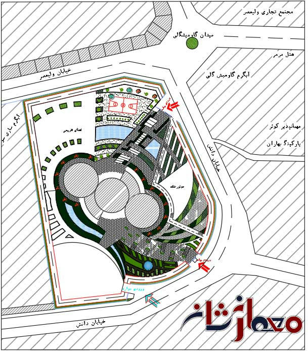 معمارنشان | دانلود نقشه آبدرمانی سرعین به همراه پوستر کانسپت از مولکول آب