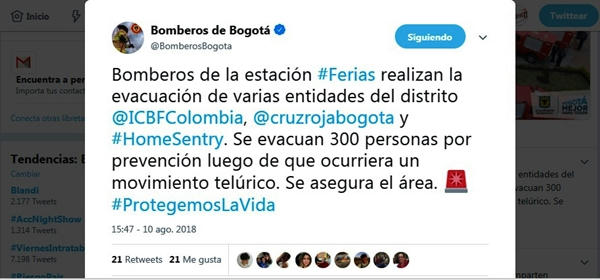Evacuadas edificaciones por misterioso sismo en Occidente de Bogotá