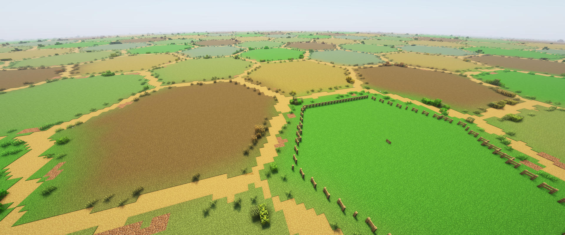 Hexagonal grid with natural bushes and noisy roads