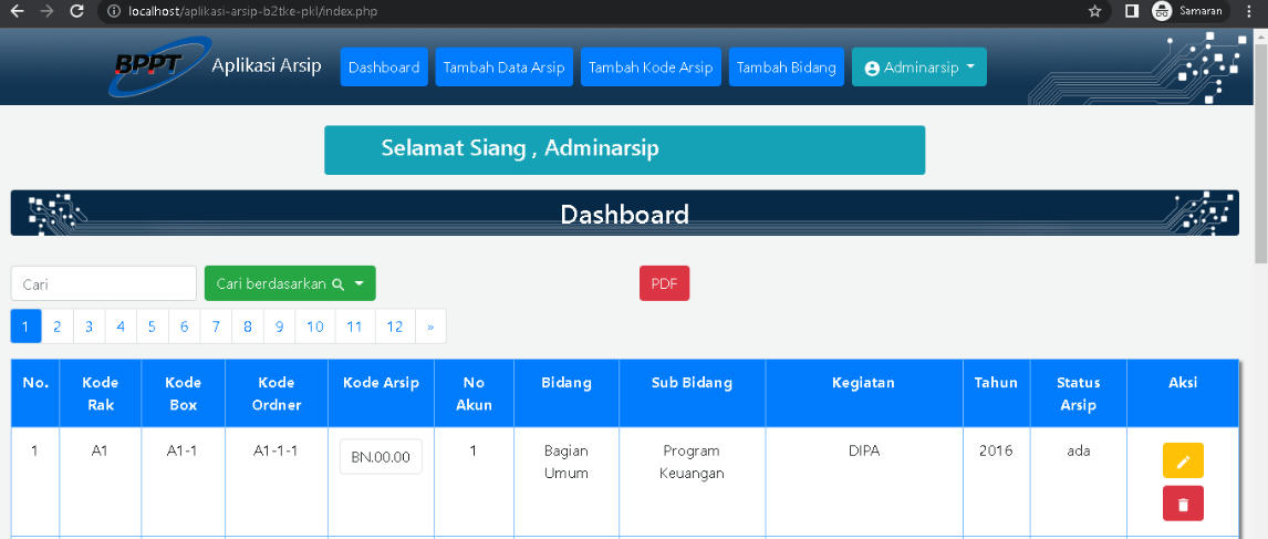 Surce Code Aplikasi Website Arsip Dokumen PHP