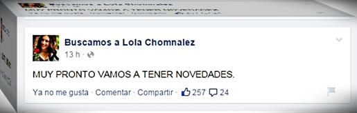 Los familiares de Loli Chomnalez, anunciaron próximas novedades