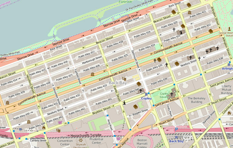 Back Bay - split buildings