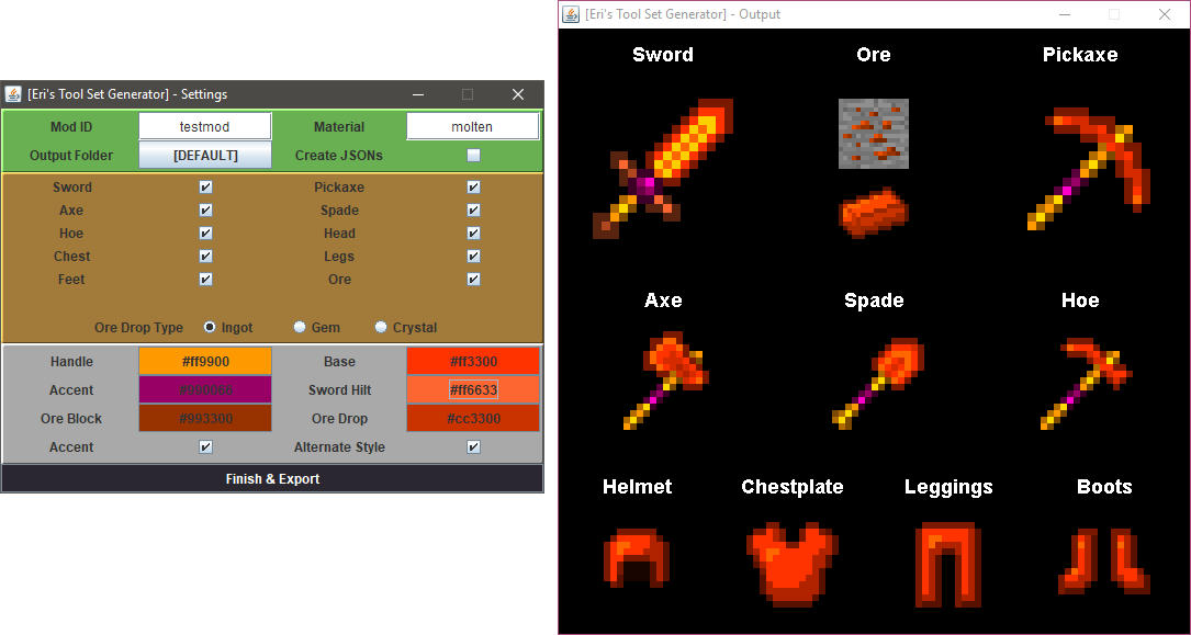Eri's Toolset Creator - Create and customise your own tools/swords/armour  with JSON support! - Minecraft Tools - Mapping and Modding: Java Edition -  Minecraft Forum - Minecraft Forum