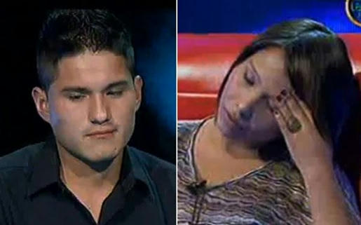 El homicida Bryan Romero Leiva, y su víctima Ruth Thalía Sayas, durante el programa El Valor de la Verdad