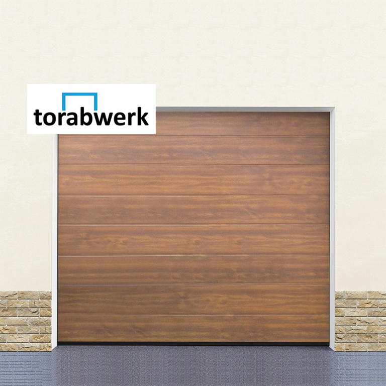 Garagentor Sektionaltor DIY-40 M-Sicke Golden Oak + Handgriff + Schloss