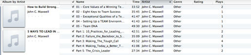 Kevin's iTunes Library Snapshot