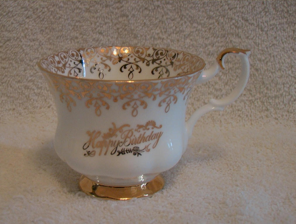 This is a brand new Royal Albert Bone China Happy Birthday Teacup. It 